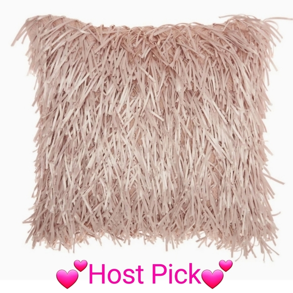 💕2X HP💕NWT Mina Victory Shag Metallic Ribbon Shag Throw Pillow💕
